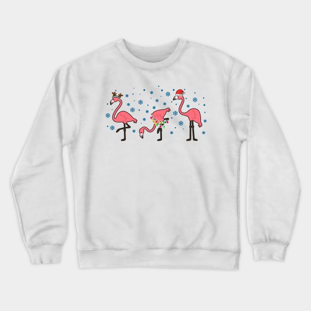 Funny Christmas Men Kids Women Flamingo Ugly Christmas Crewneck Sweatshirt by KsuAnn